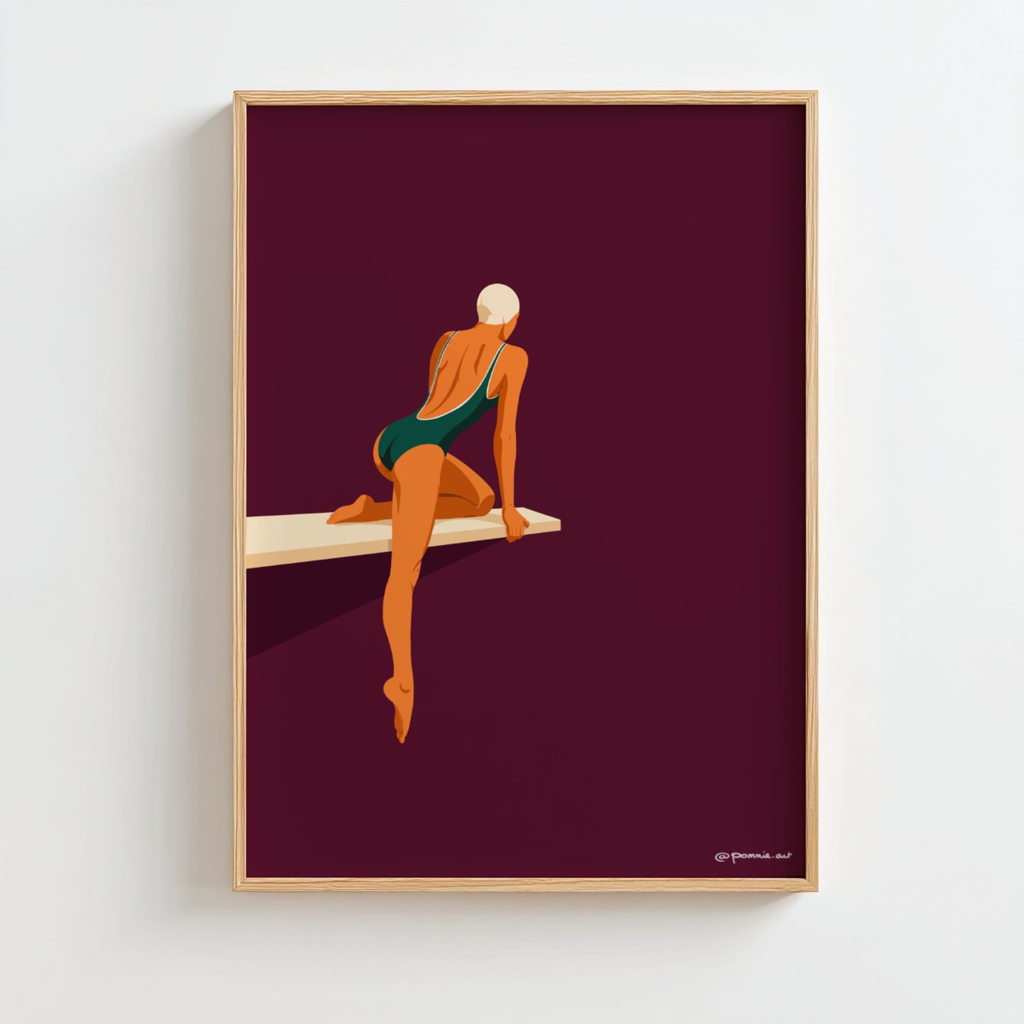 Plongeuse Assise - Affiche