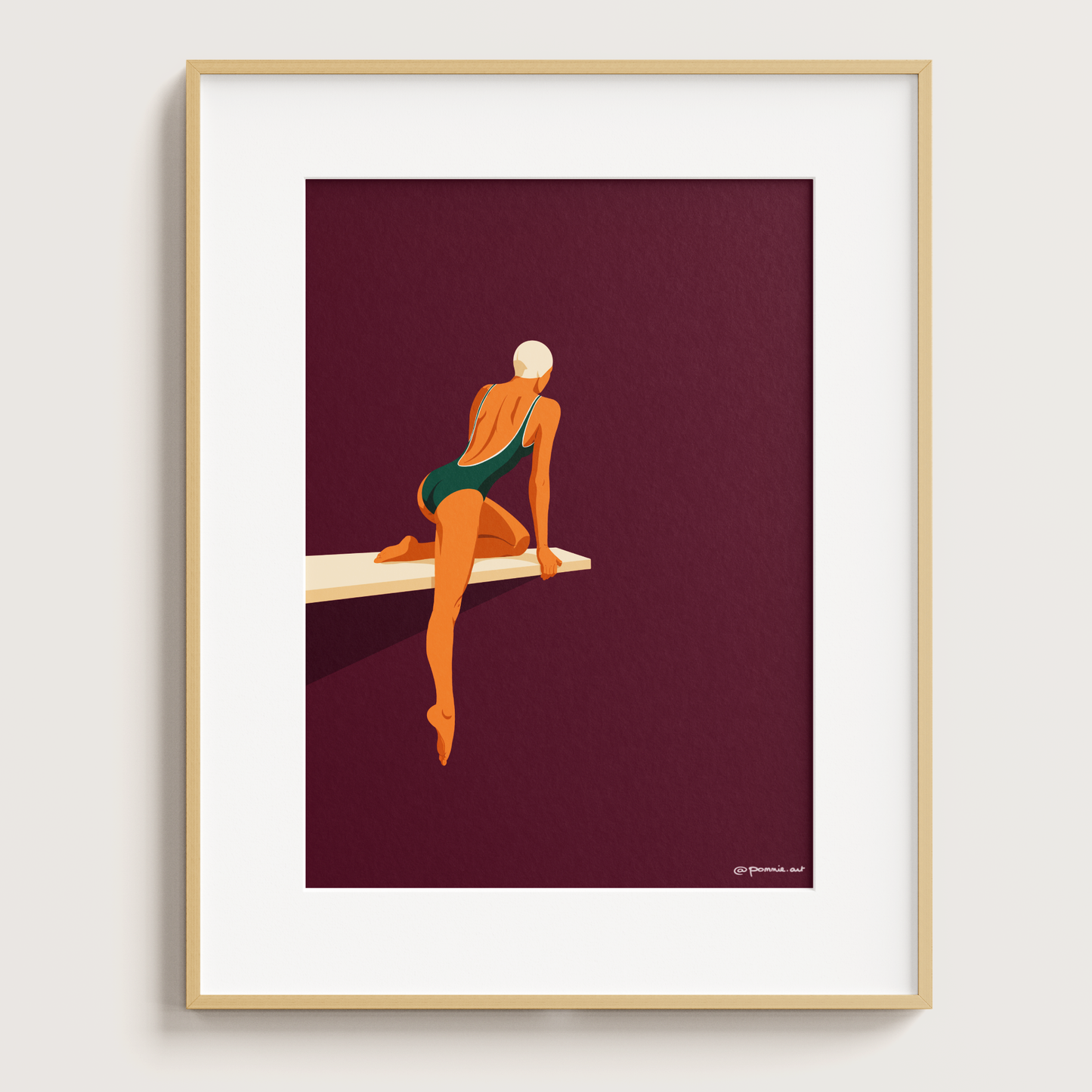Plongeuse Assise - Affiche