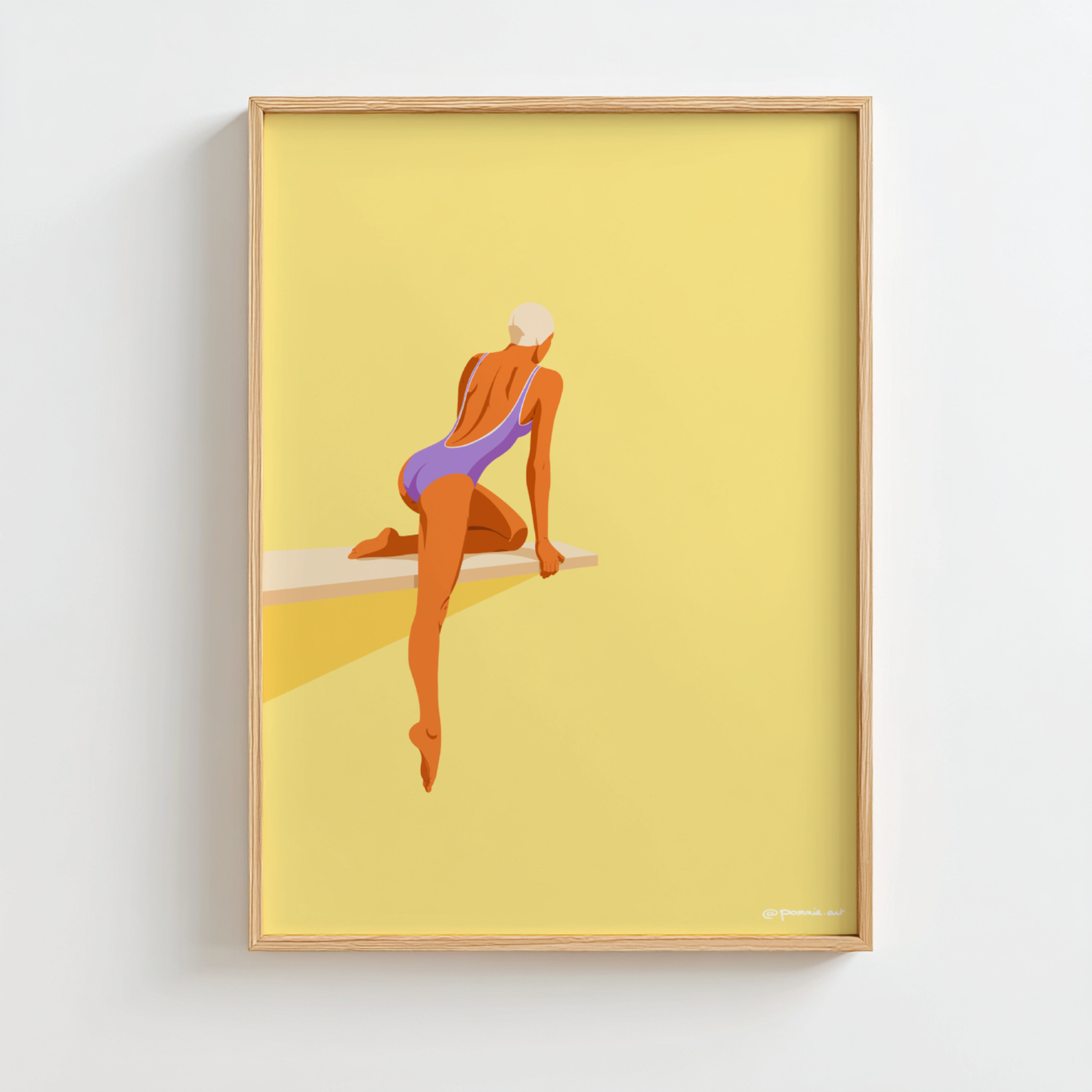 Plongeuse Assise - Affiche