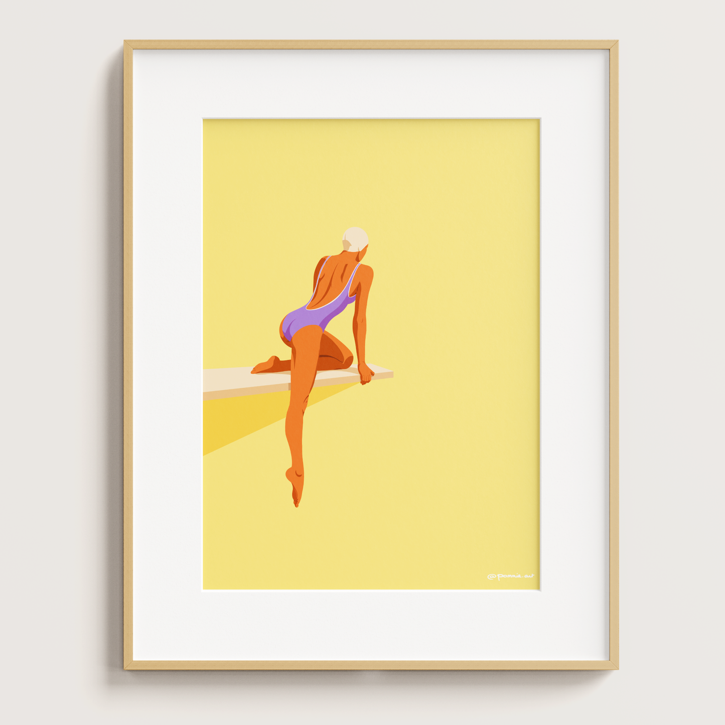 Plongeuse Assise - Affiche