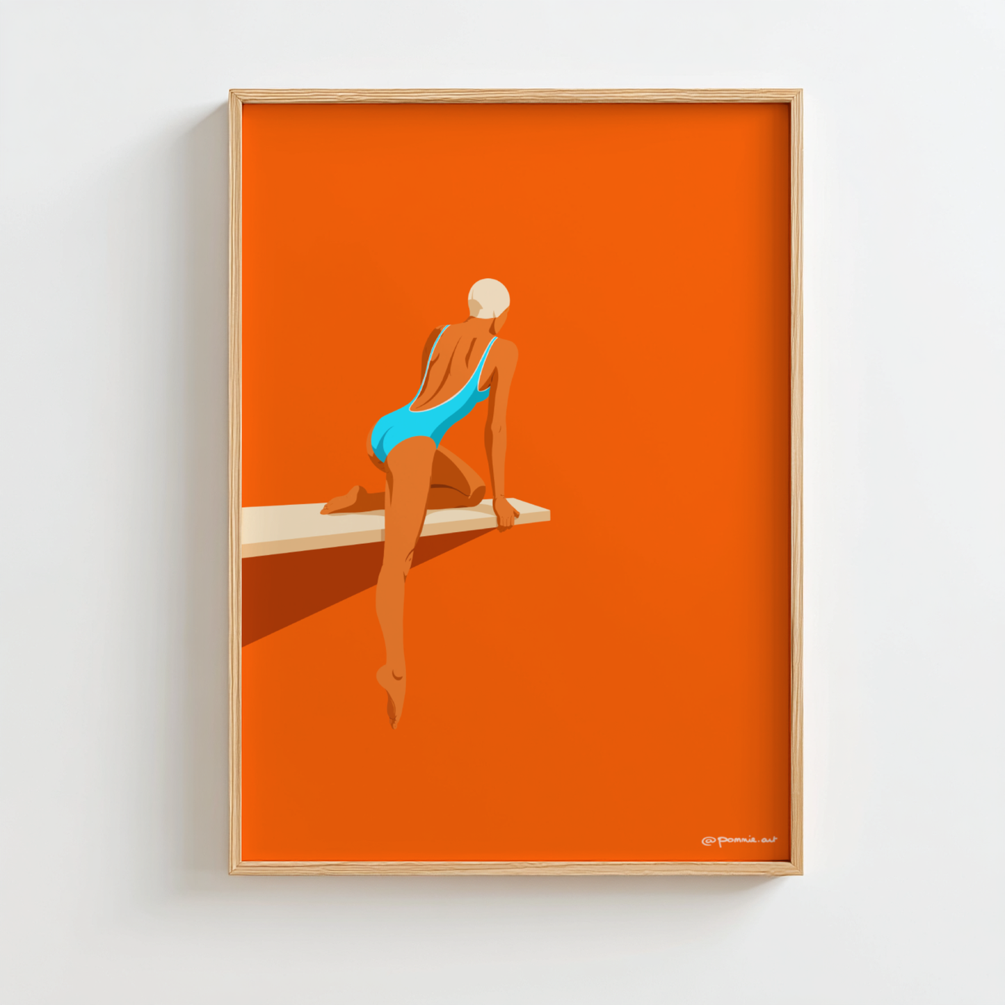 Plongeuse Assise - Affiche