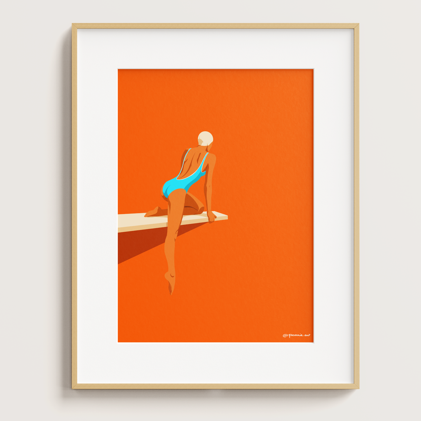 Plongeuse Assise - Affiche