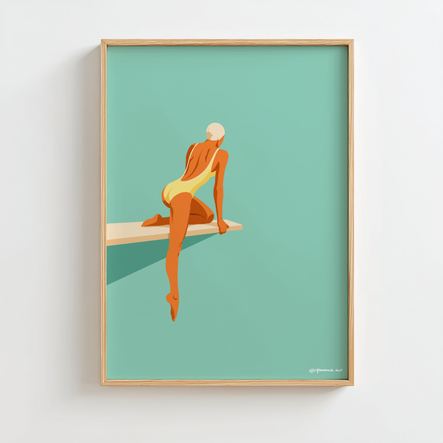 Plongeuse Assise - Affiche