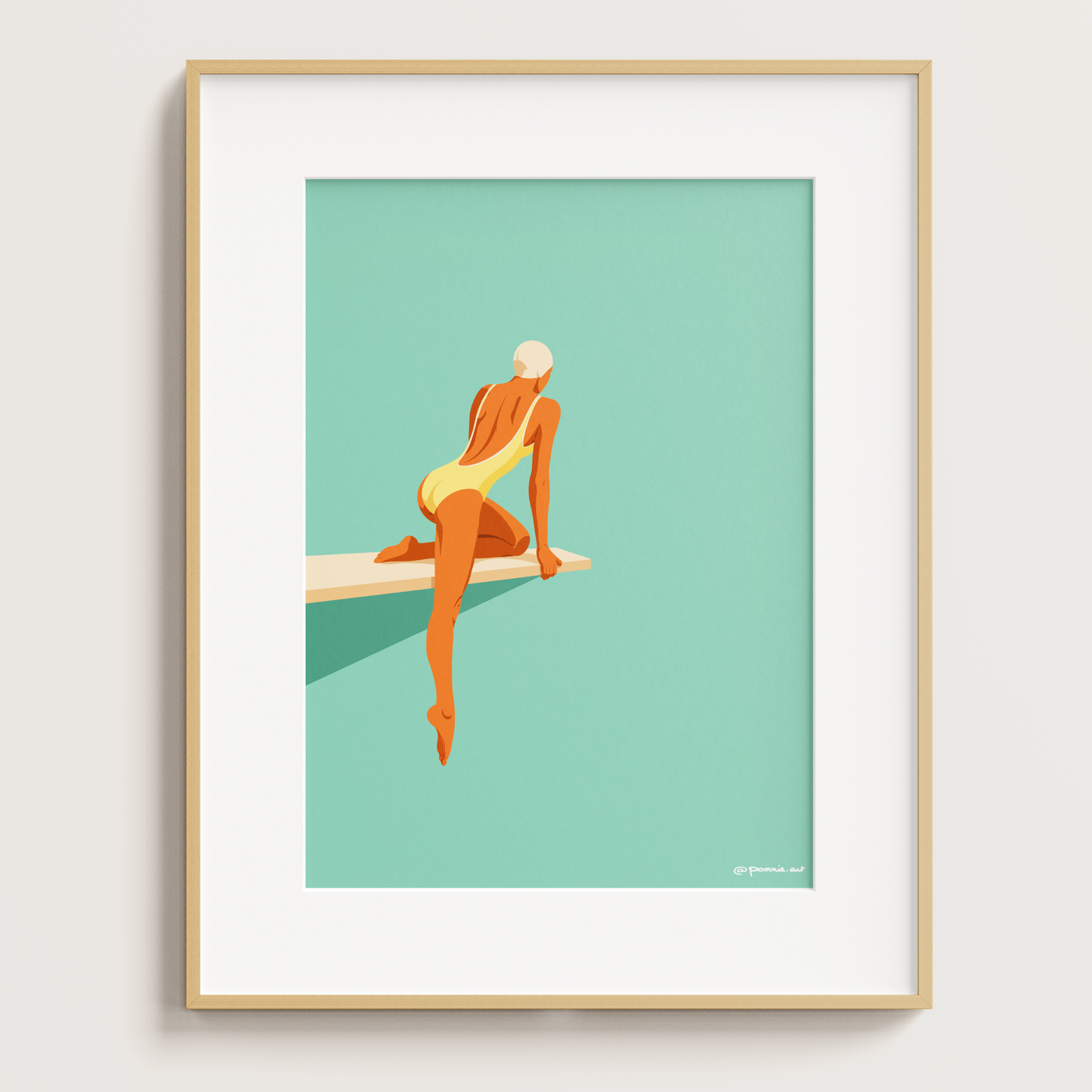 Plongeuse Assise - Affiche
