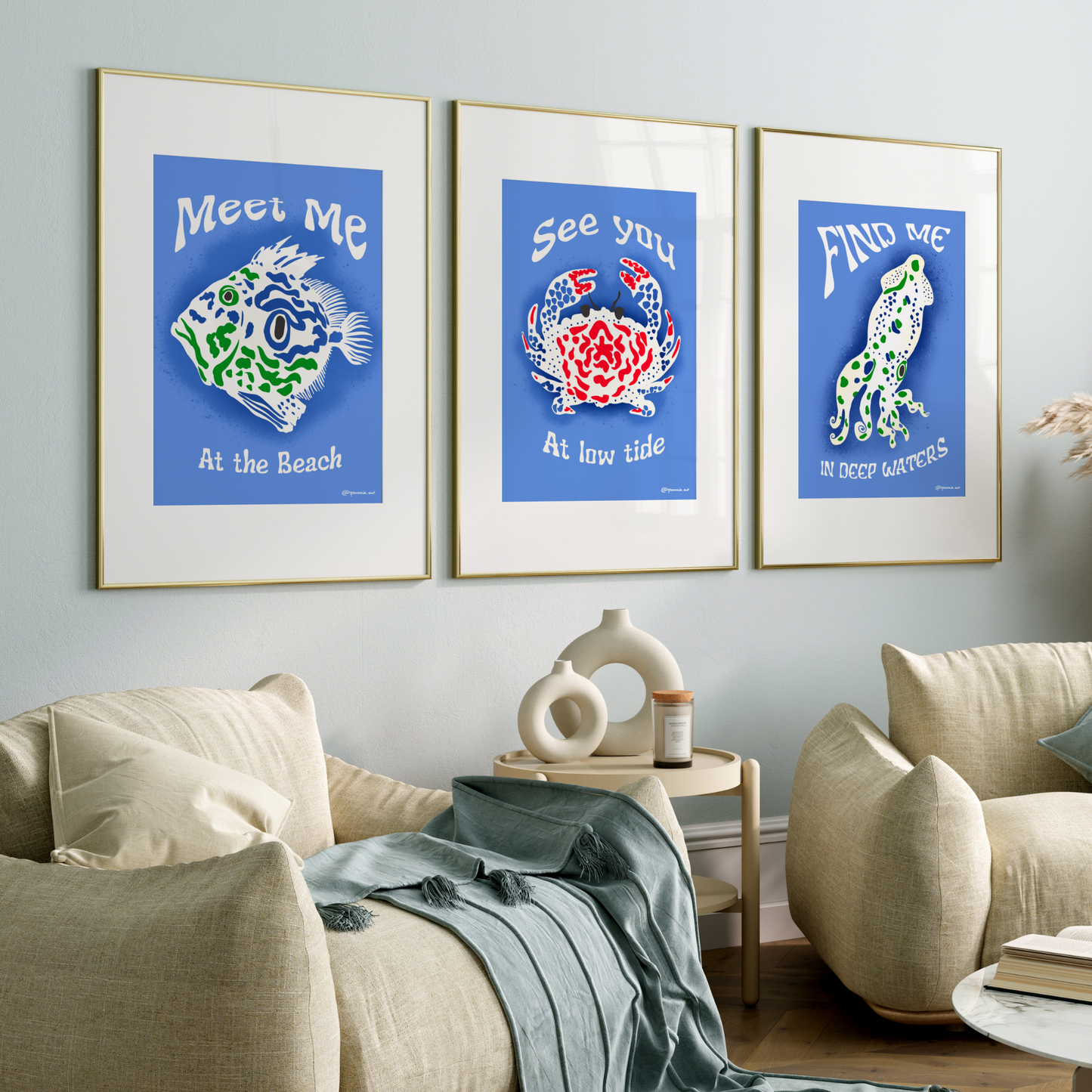 Crabe à Marée Basse - Affiche