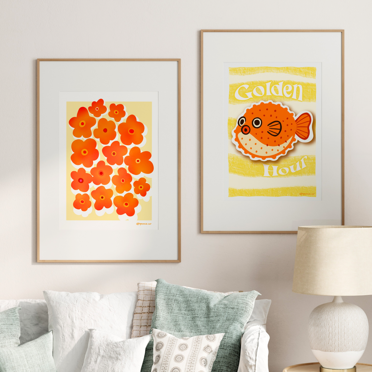 Poisson Globe Golden Hour - Affiche