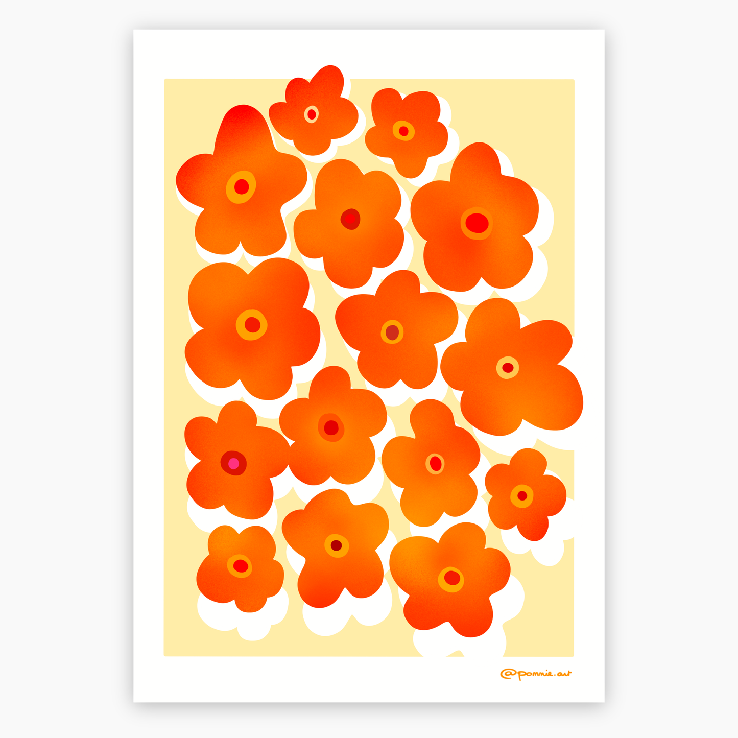 Affiche fleurie colorée pour une décoration chaleureuse et lumineuse