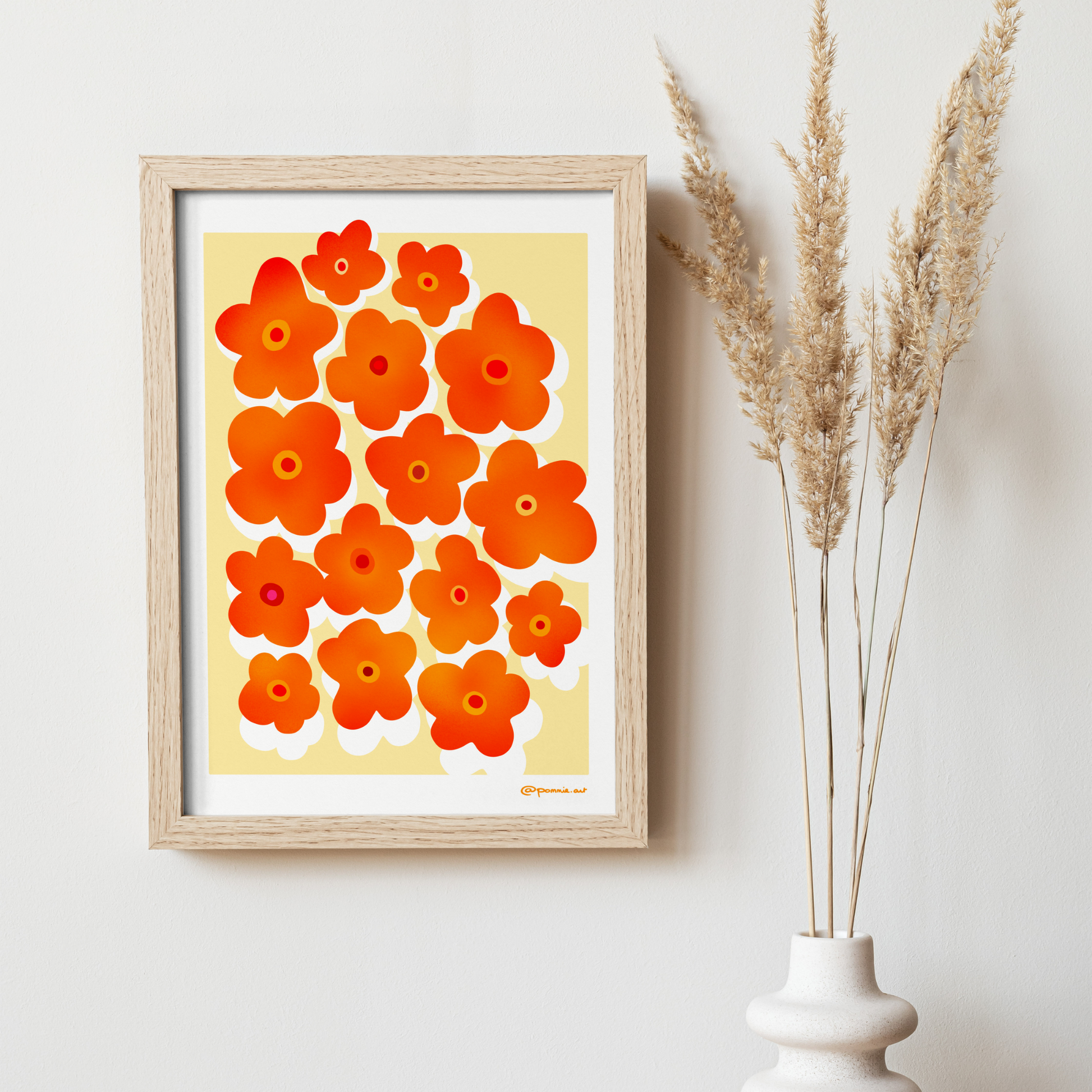 Poster floral minimaliste inspiré des couleurs méditerranéennes