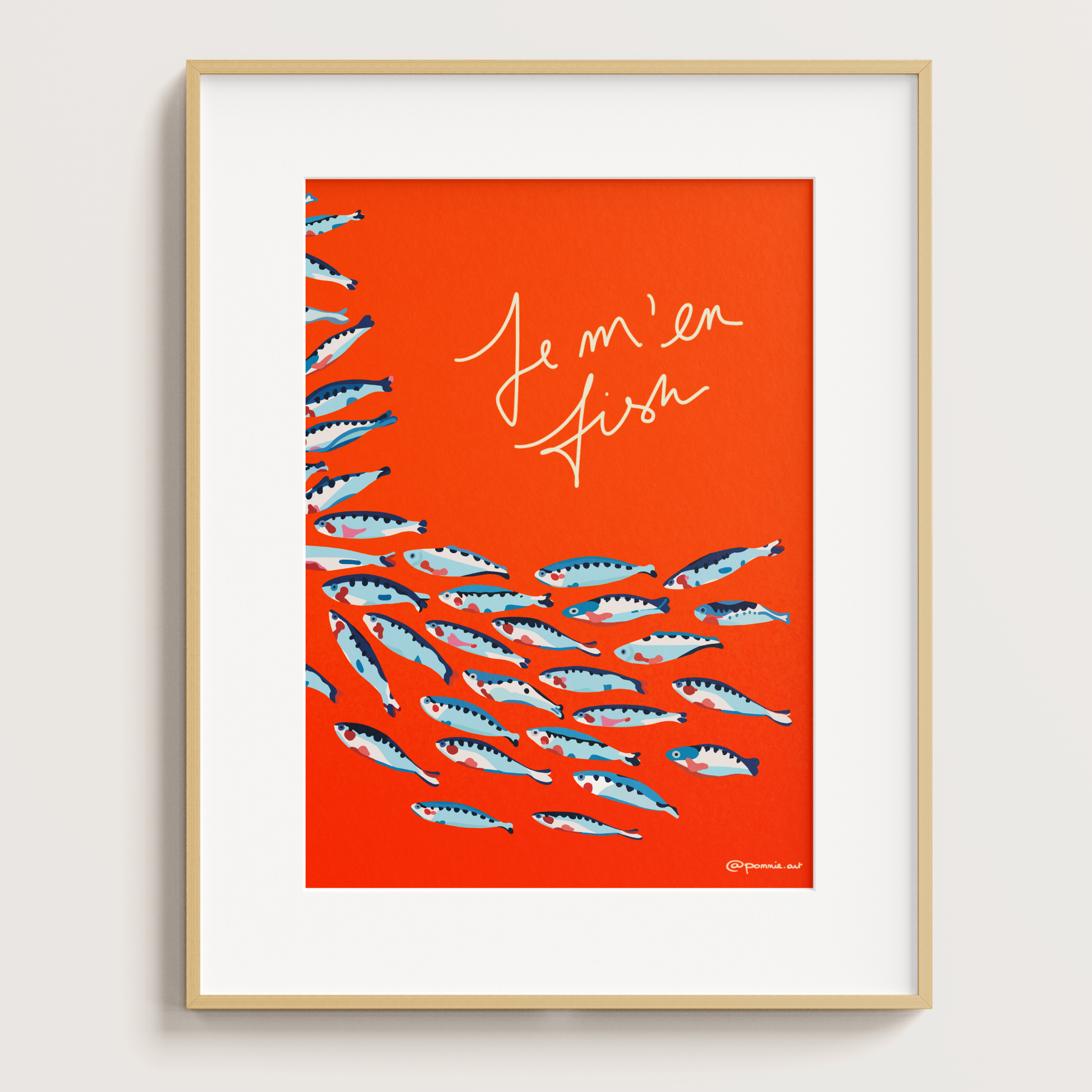 Affiche décorative inspirée de l’univers marin avec typographie manuscrite